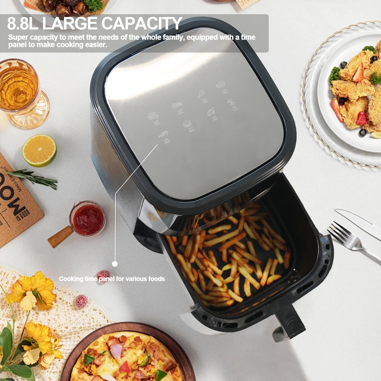 oil-free double small wholesale smart kitchen appliances 8l electr electric deep air fryers manufacturer digital air fryer oven