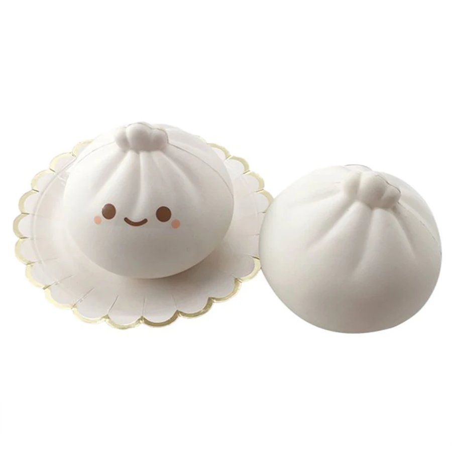4119 Factory OEM Stuffed Simulation Plush Steam Bun Food Stress Relief Squeeze Toy For Child Kids