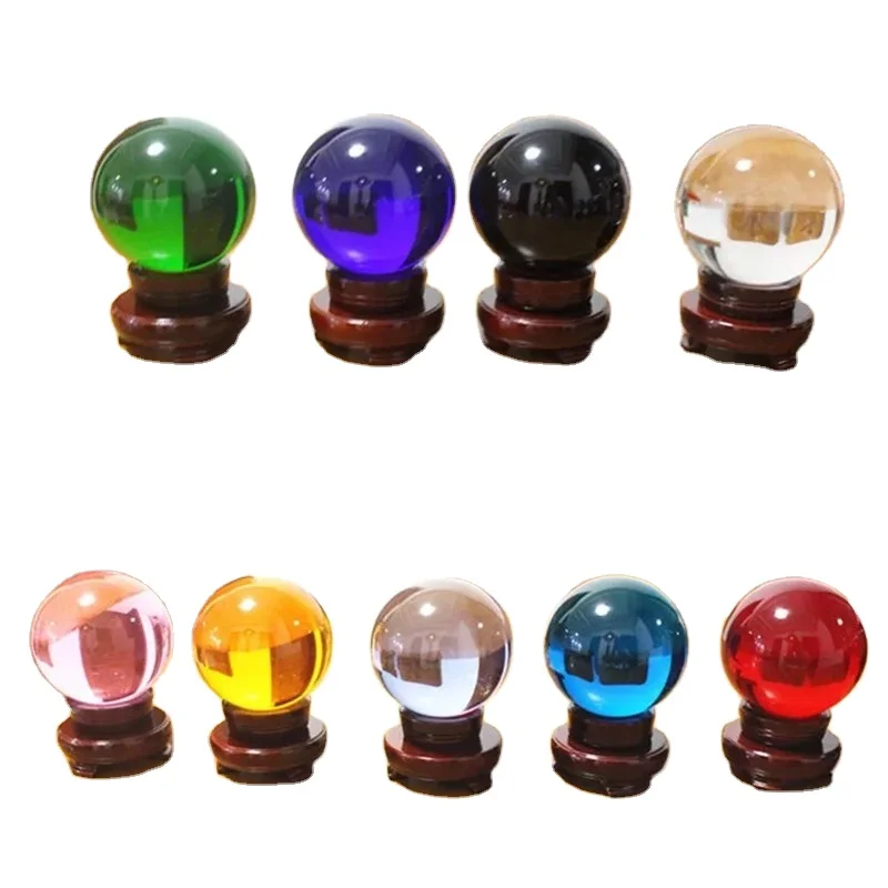 80mm/3.1in Clear Photography Crystal Ball Glass  Feng shui Home Decor Sphere Magic Globe Office Presse-papier