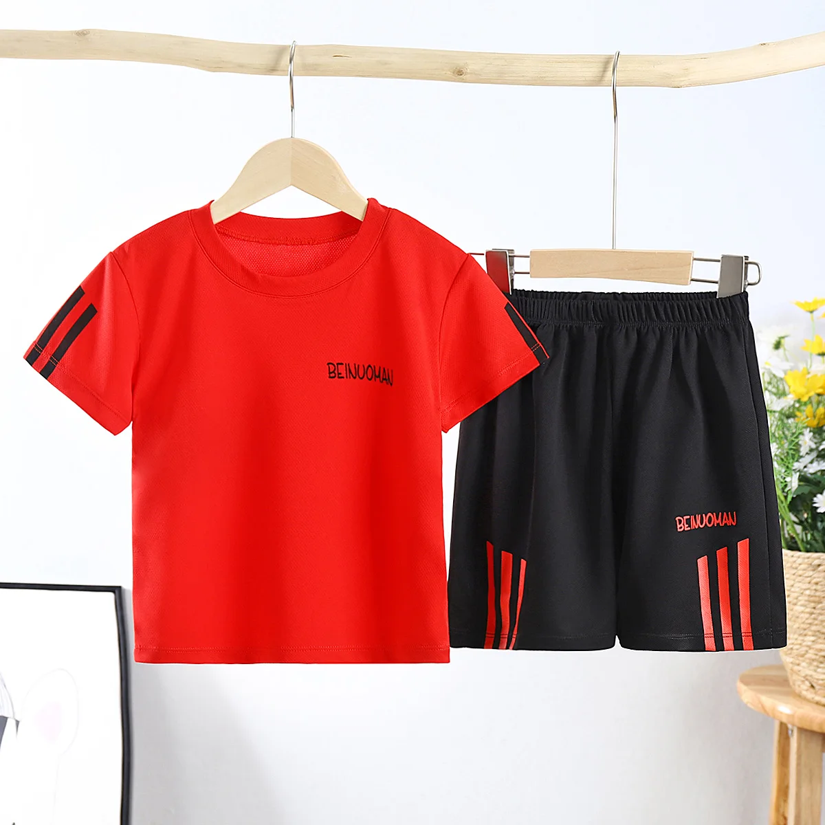 
Children sports suit summer 2021 new boys quick-drying short-sleeved shorts sportswear children clothes wholesale 