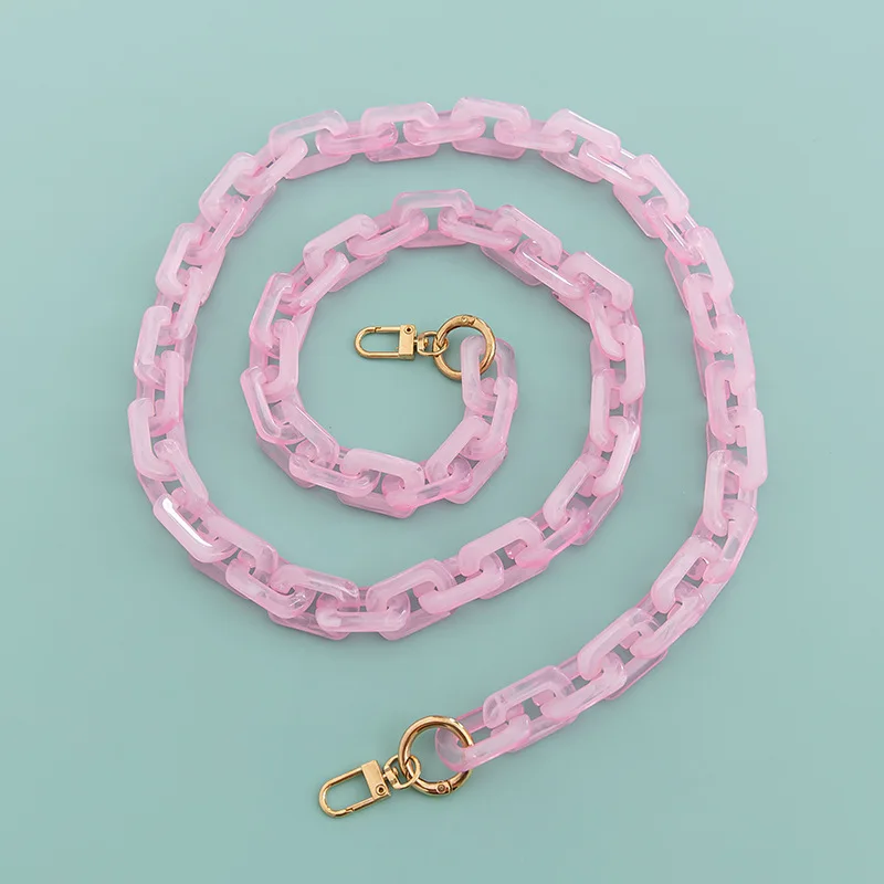 new colors  length 120cm acrylic square bag chain diy plastic decorative chain strap accessories