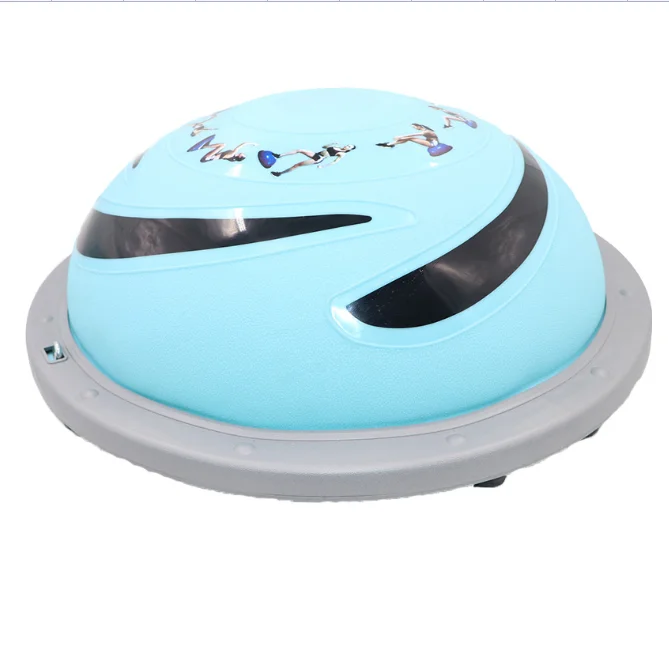 Explosion Proof Anti-skid Balance Trainer 60 cm Diameter Half Ball with Resistant Band and Pump for Core Training Home Workout