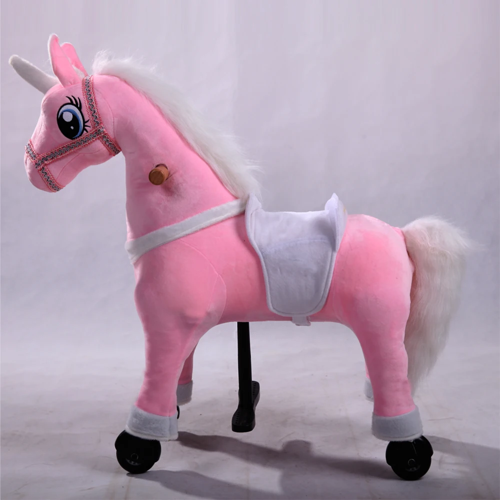 Large realistic horse educational toys for kid learning ride, Ride on animal horse toy