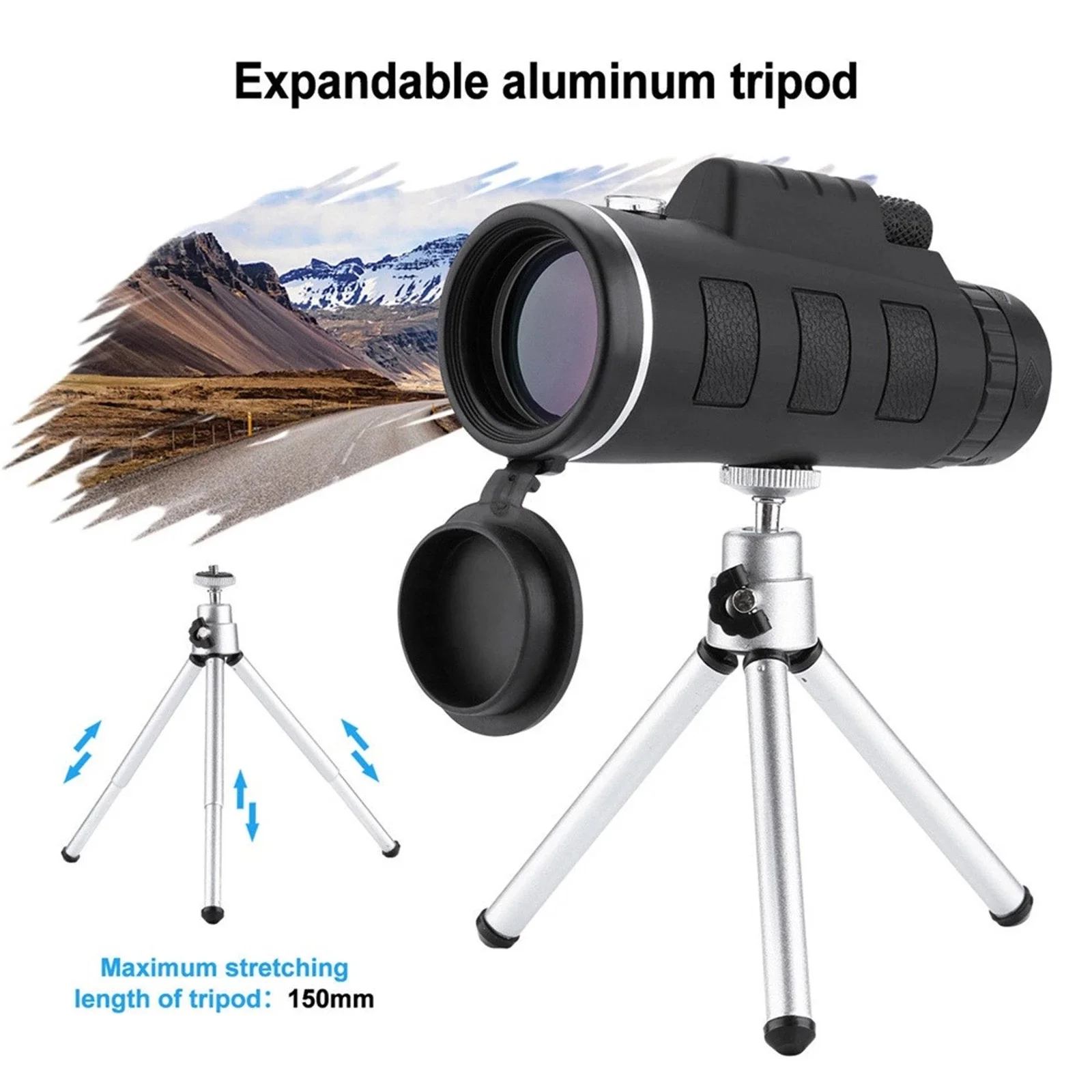 40X60 HD Professional Telescope Monocular Night Powerful Binoculars Waterproof Mini Pocket Zoom with Smartphone Hunting Camping
