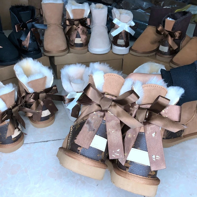 
snow boots wool fur shoes for women 