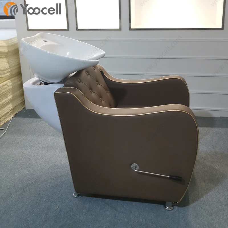 Yoocell Новый дизайн коричневый деревянный подлокотник для мытья шампуня стул шампунь миска и мебель
