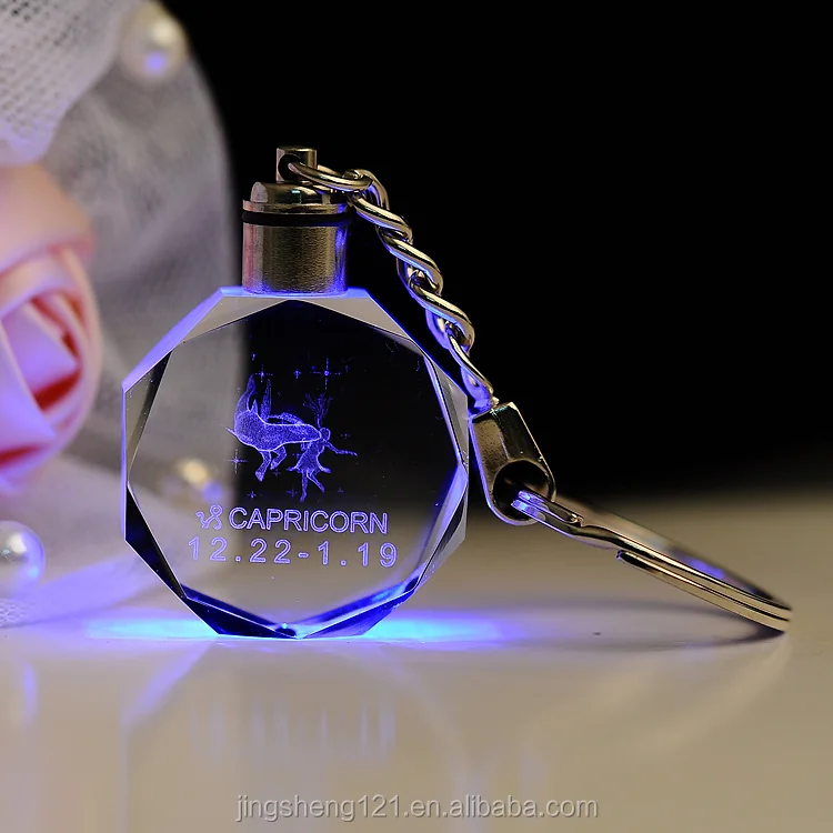 Wholesale Customized Logo Led Crystal Keychains for Gift