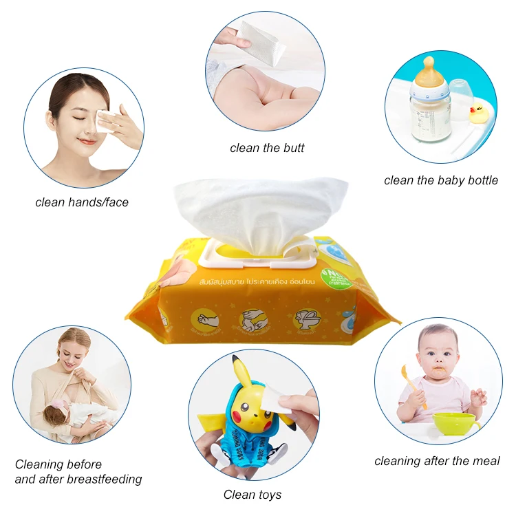 Free Sample OEM unscented non woven Baby Wet Wipes