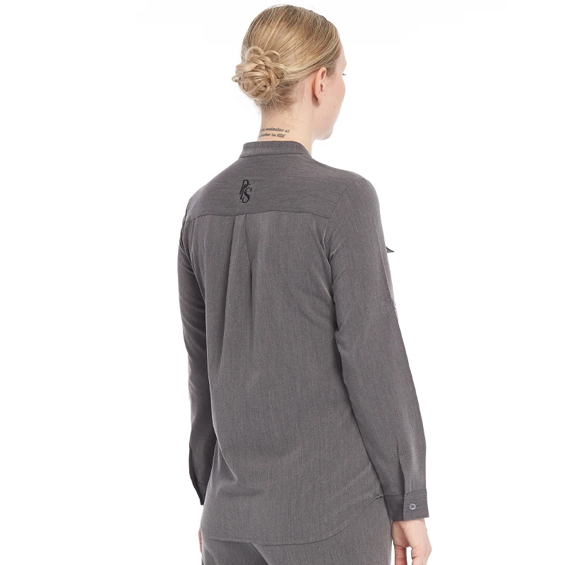 Nurse Work Wear Hospital Beauty Salon Ladies Scrub Suit Front Zip Jacket Tops Fashion Women Long Sleeve Medical Uniforms Sets
