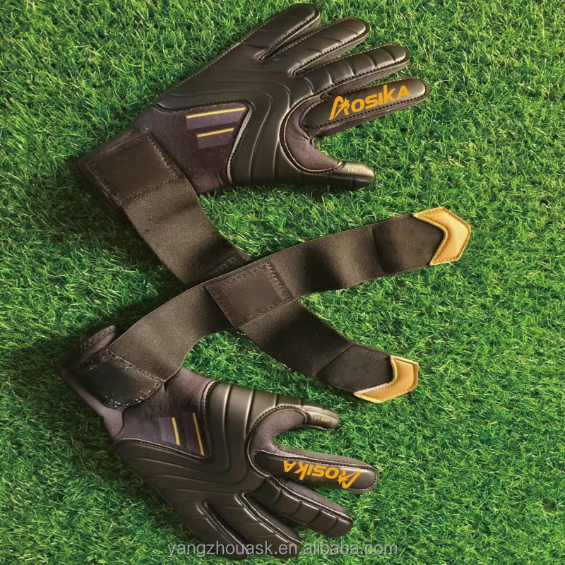 New Football Gatekeeper Gloves Mixed Fingers 4mm Latex Negative Cut Nylon Leather Material Outdoor Usage Goalkeeper Protection