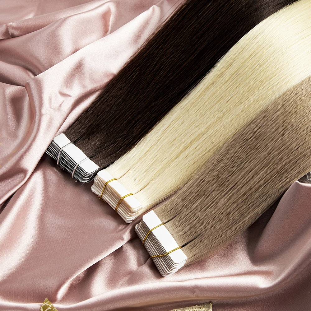 Wholesale European Hair Invisible Skin Weft Tape in Extensions 100 Human Hair Tape in Human Hair Extensions