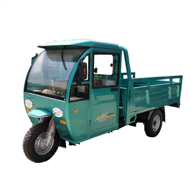 2022 New Semi Cabin Motorized Cargo Tricycle Enclosed Cabin And Heavy Loading Cargo Tricycle With Plastic Cargo Cover