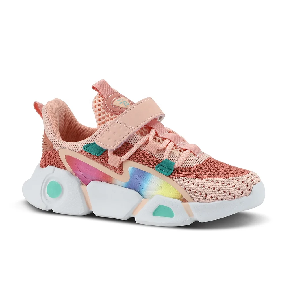 
Customized Girls Brand Sneakers Flying Woven Breathable Sports Shoes Thick-soled Lightweight Casual Shoes 