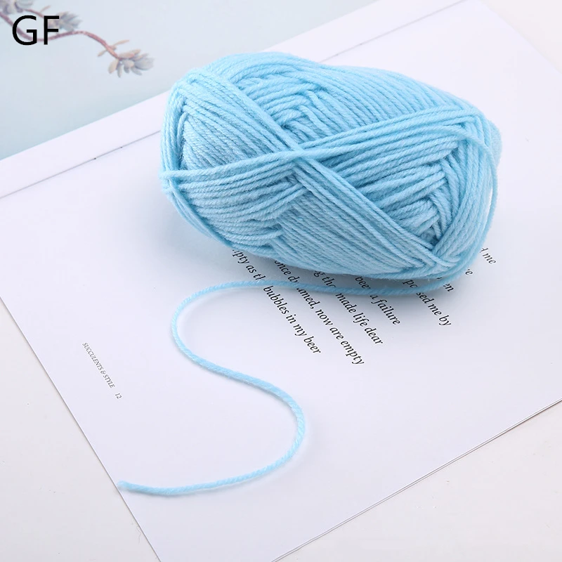 Wholesale Multiple Color 8S /4 50g Per Ball Soft Polyester Knitting Baby Yarn Thick Milk Cotton Yarns For Knitting