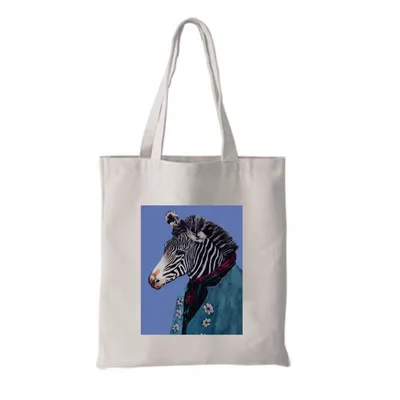 Wholesale custom printed heavy 100 cotton beach canvas zipped tote bag with grommet handles and zipper