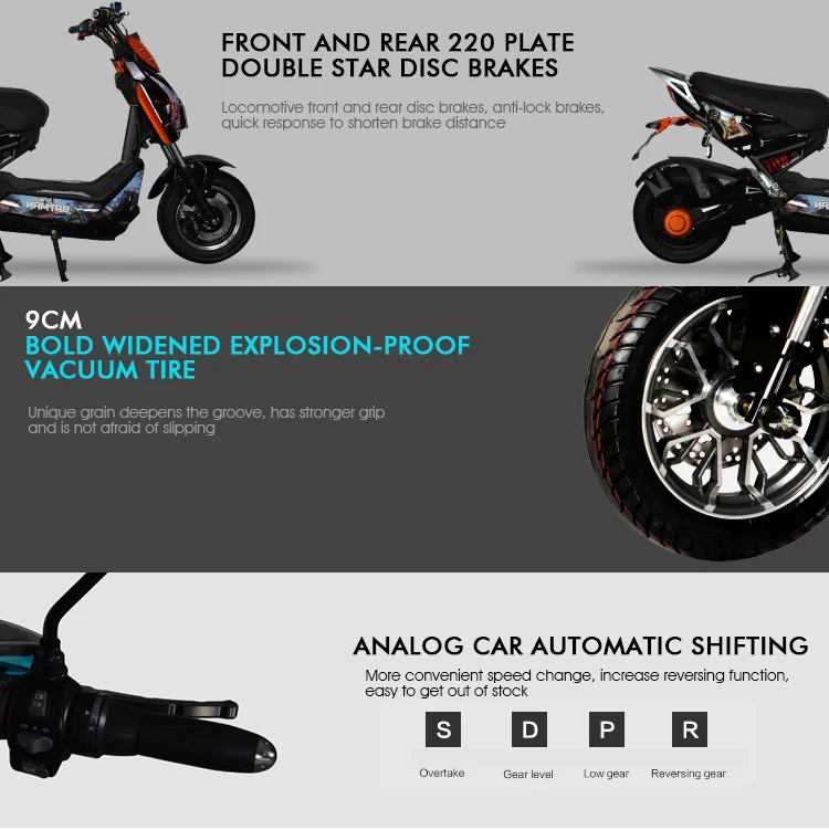 2024 New 800w 1000w 1200w Adult Cheap 2 Seats Two Wheel City Moped Electric Scooter Motorcycle