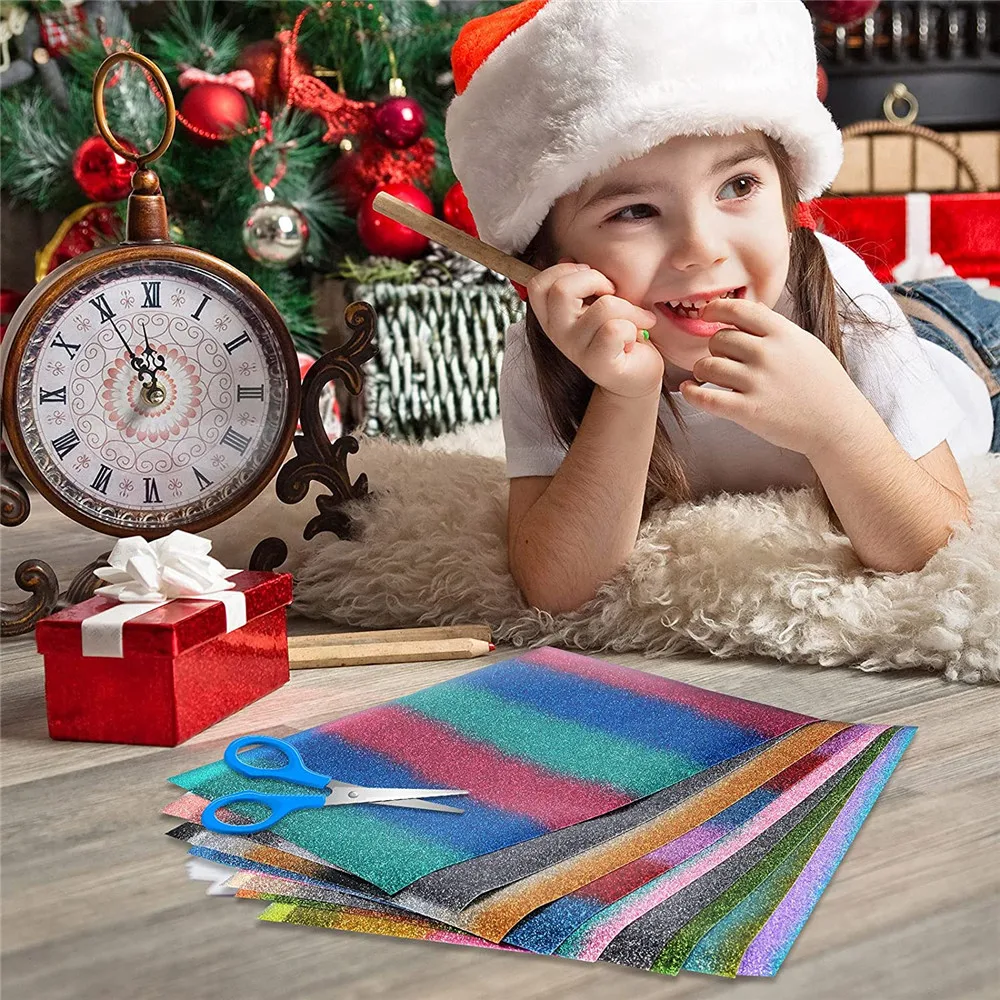 Free Sample Hot Sale HTV Roll Korea Multi Color Strip Glitter Heat Transfer Vinyl Roll