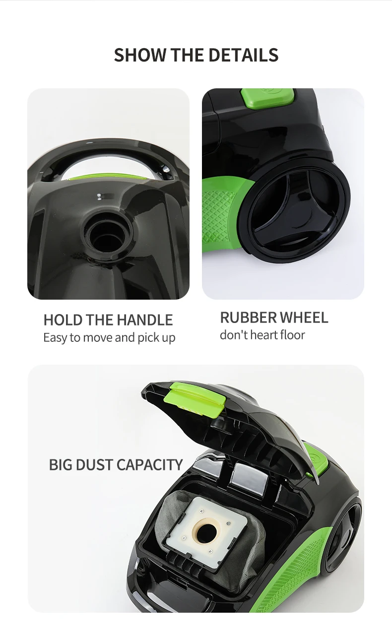 DC motor strong suction dry bagged vakum cleaner