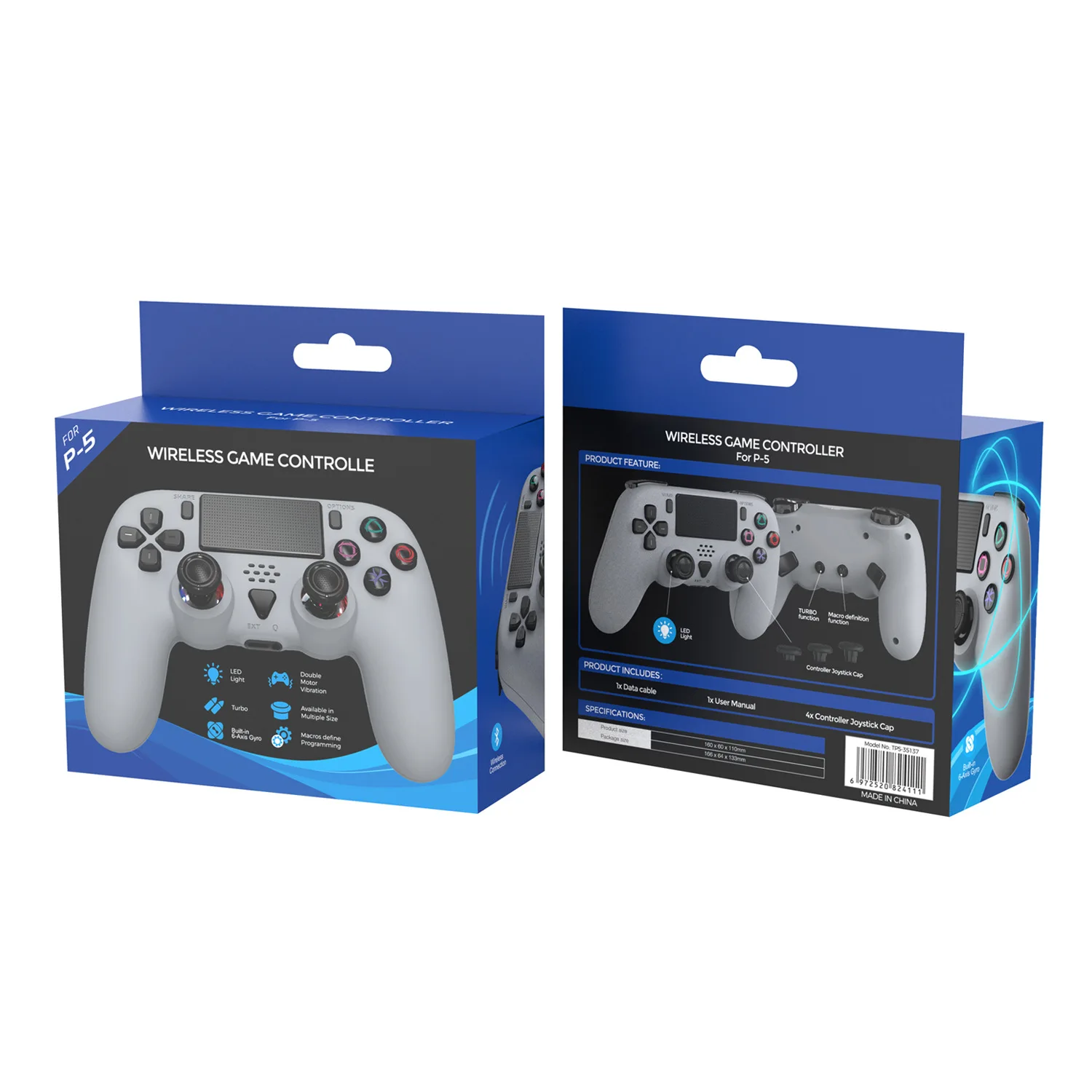 Wireless BT game controller joystick gaming gamepad for PS5pro/PS5slim/PS5 consoles PC with macro programming