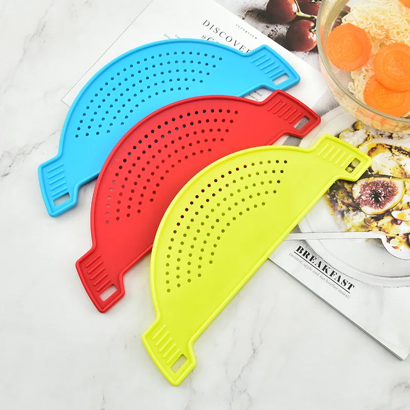 Heat resistant Anti-spill silicone drainage board kitchen drain strainer fruit noodles Leakproof baffle water Filter