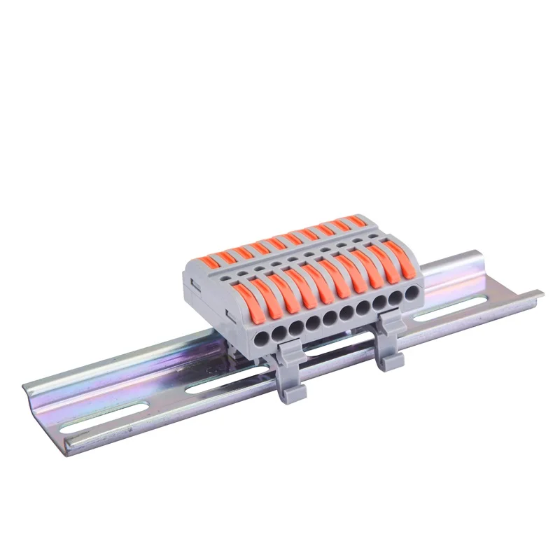 Low Price Electric Din rail Terminal Connection Block Using In Distribution Box Din Rail Wire Connector In Grey Color