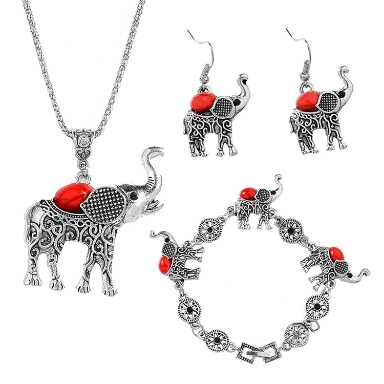 New Arrival Sterling Silver Elephant Giraffe Horse Cow Pig Pendent Necklace Tennis Diamond Jewelry Set for Women