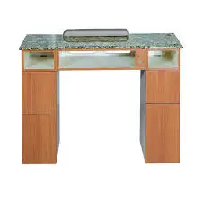 Solid wood baking varnish marble table Classic Nail Salon Marble Manicure Table for nail desk Customizable dust collector