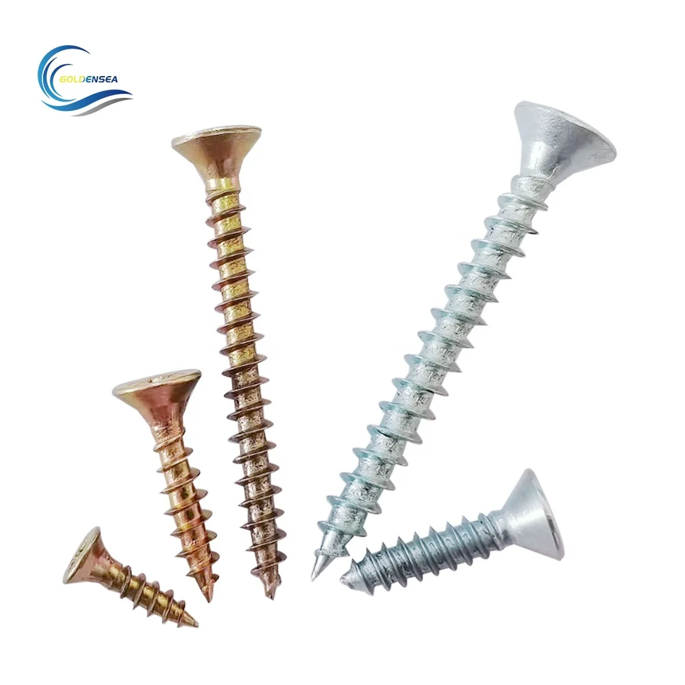 M6 30-150mm Factory price Din countersunk head chipboard screws with nibs under head factory