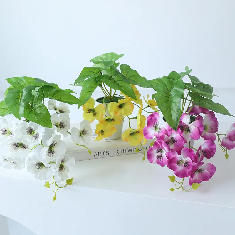 Factory Wholesale Home decoration flowers Attic Courtyard greenery Set decoration Artificial daffodil orchid