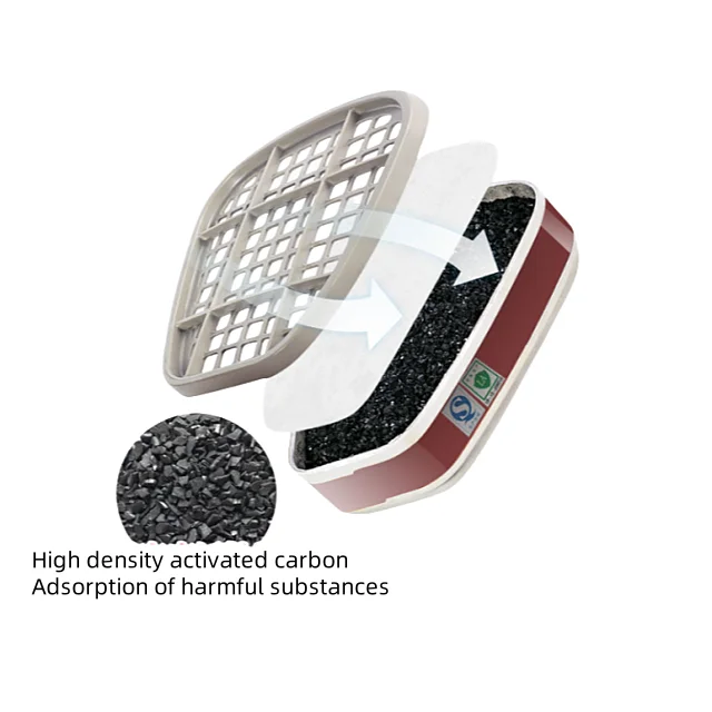 6100 6200 6300 Half Mask Gas Mask Respirator Factory Supply Coal Mine Dustproof Anti-particulate Silicone CE Grey Fast Delivery