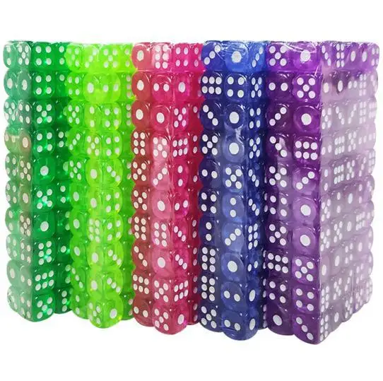 12mm Rounded Colorful Dice Transparent Table Game Crystal Acrylic Dice For Bar KTV Entertainment