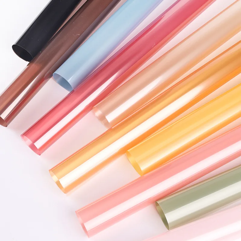 Yohpack Crystal OPP Colored Cellophane Jelly Film Floral Wrap Paper Waterproof Translucent Fresh Flower Bouquet Wrapping Paper