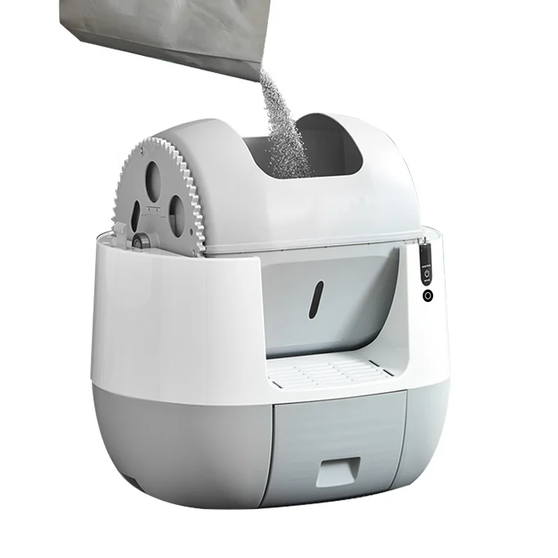 Modern Large Closed Automatic Self Cleaning Cat Litter Box Hidden Electronic Robot Cat Litter Box For Ozone Deodorizing