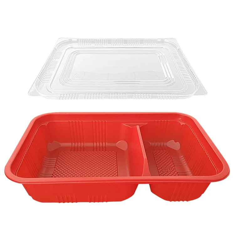 Wholesale 1/2/3/4 Compartment Plastic Bento Disposable Food Tray PP Meal Lunch Box With Cover
