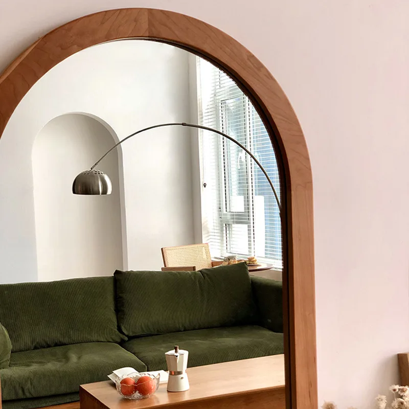 Dreamhause Wood Dressing Whole Body Floor Shaped Mirror Homestay Home Living Room Bedroom Decoration Mirror
