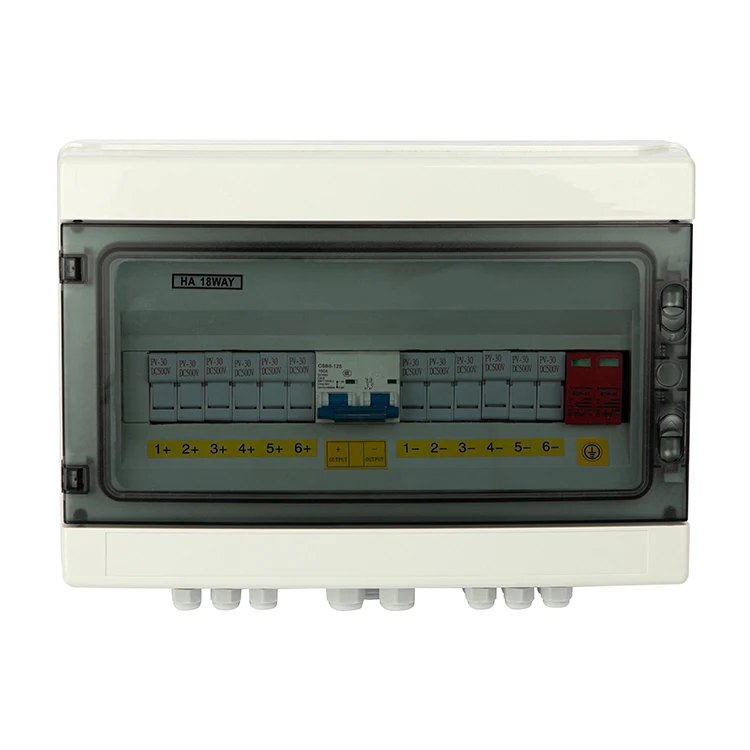 CKMINE 6 String 63A PV Combiner Box 1000V DC 1 out distribution circuit breaker protection Solar array junction boxes