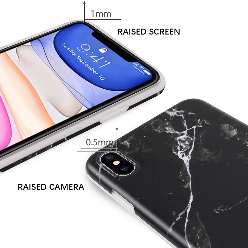  Для iPhone 11 Pro Max 8Plus белый черный зеленый силиконовый мраморный чехол для телефона 12