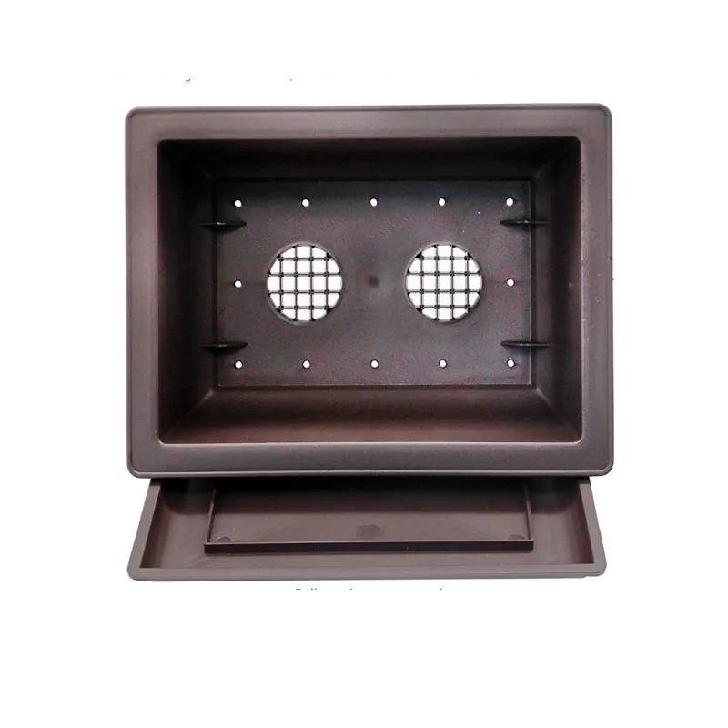 Garden tool dark brown plastic mini pots planters different size flower pot and tray for plant