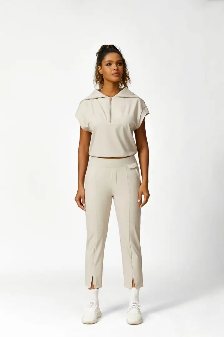 Custom Logo Women Running Sports Yoga Suits Casual Half Zip Top High Waisted Pants Tracksuit Fitness Sportswear Yoga Sets