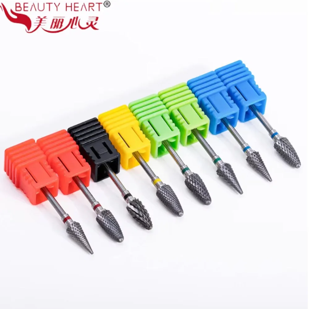 BEAUTY HEART Tungsten Carbide Nail Drill Bits Professional Portable Grinding Bit Electric File Tool Steel Milling Cutter