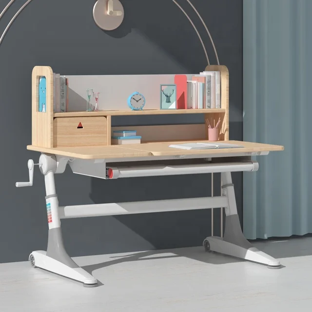 IGROW study table wood desk children ergonomic home study writing table for children