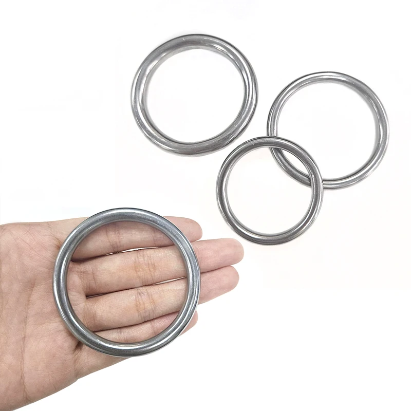Factory Classic Round Wire 304 Stainless Steel Key Split Ring High Polished Metal Round Welded O Ring for Dog Leash