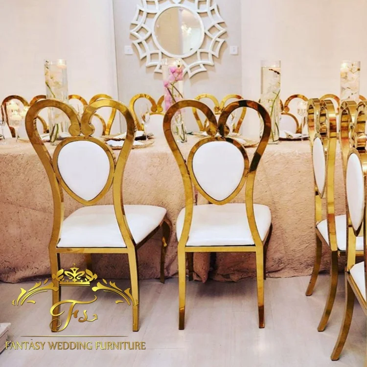 golden metal king and queen wedding banquet throne chairs