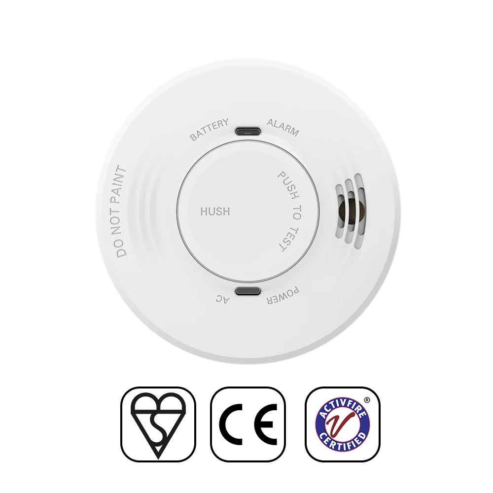 The New Listing Buzzer Fire Alarms System Smoke Detector With 9v Battery Power Home Dual Power Interconnection