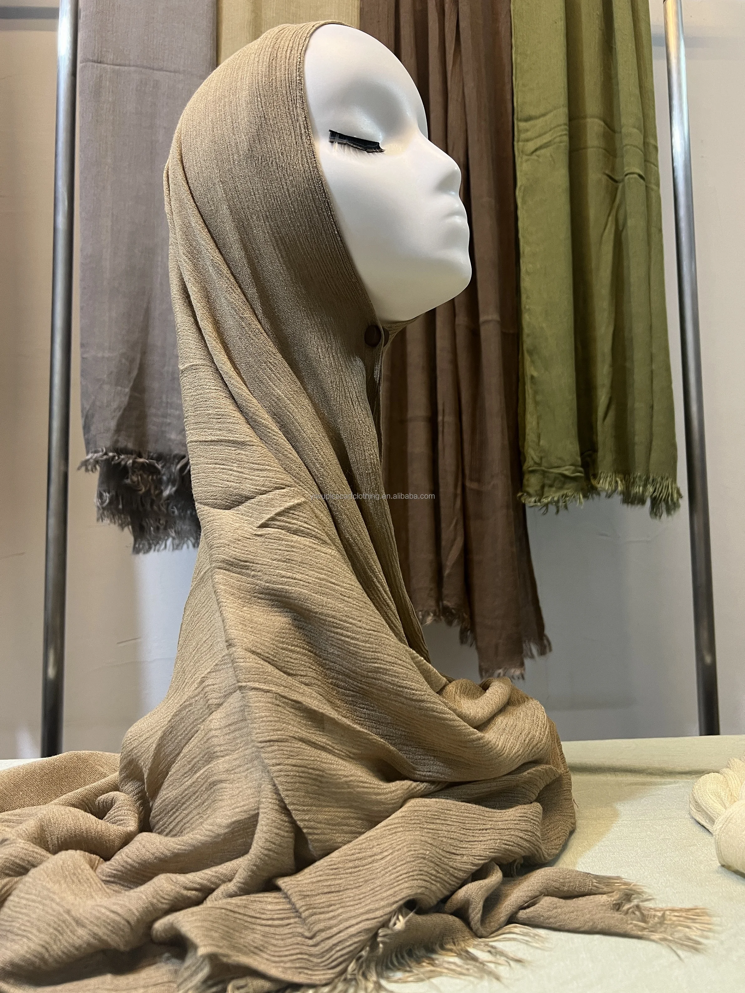 Luxurious lightweight cotton modal Viscose modal twill cotton Woven Shawl Hijab Crepe Modal cotton rayon scarf crinkle shawl