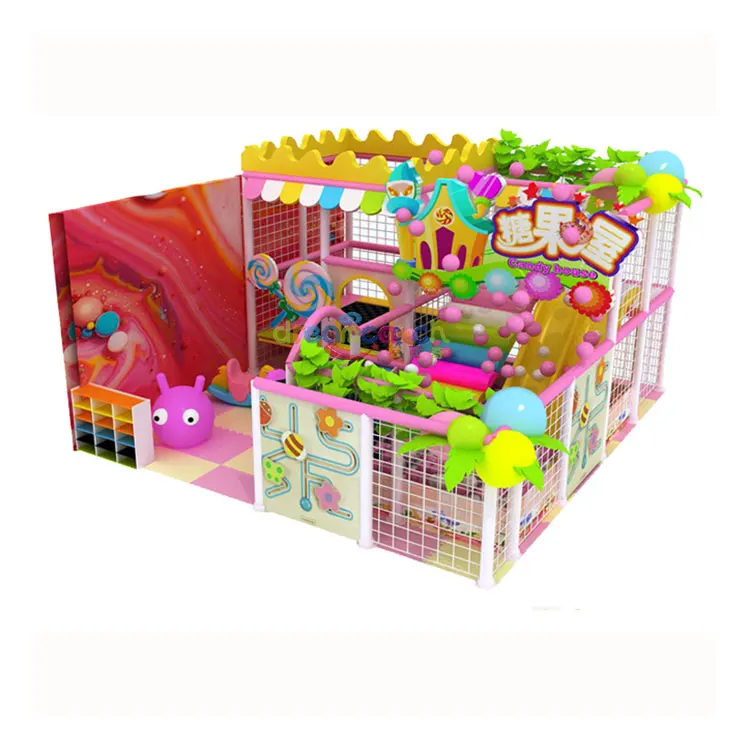 Custom kindergarten playground pink soft play Kids indoor playground designer slides
