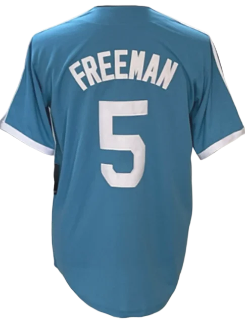 Throw-back Light Blue Stitched American Baseball Jersey 17  Shohei Ohtani 18 Yamamoto 50 Betts 5 Freeman 42 Robinson