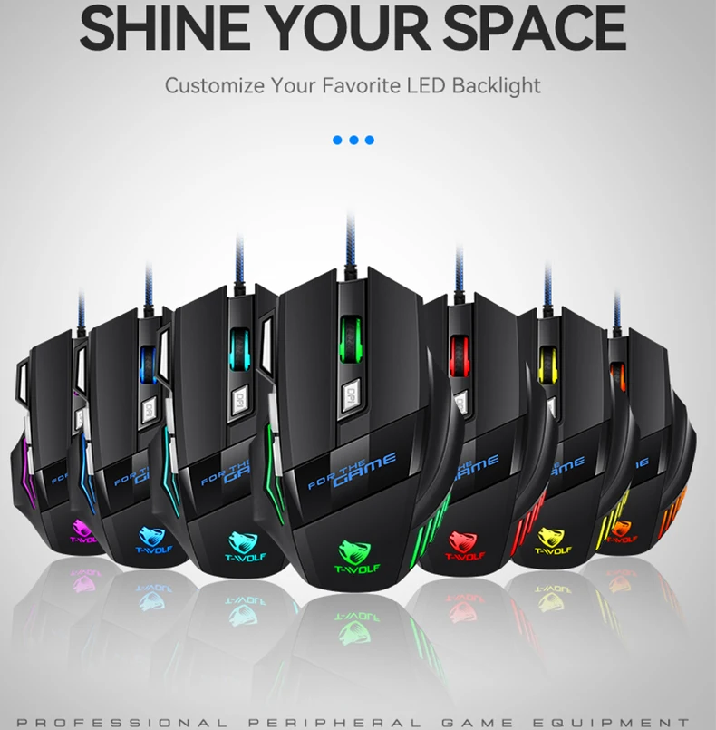 New Hyperspeed USB M1 Gaming Mouse RGB Backlit Ergonomic Game Mice 7D Esports Eat Chicken Wired Mouse for Laptop PC Gamer