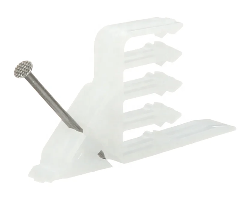 White Color Cable Stacker Polypropylene Snap-in Wood Stud Cable Fastener Secure Hold for Non-Metallic Cables Nails Included