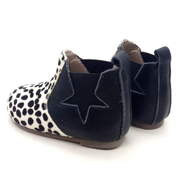 genuine leather ankle chlsea booties kids snow leopard shoes and children boots